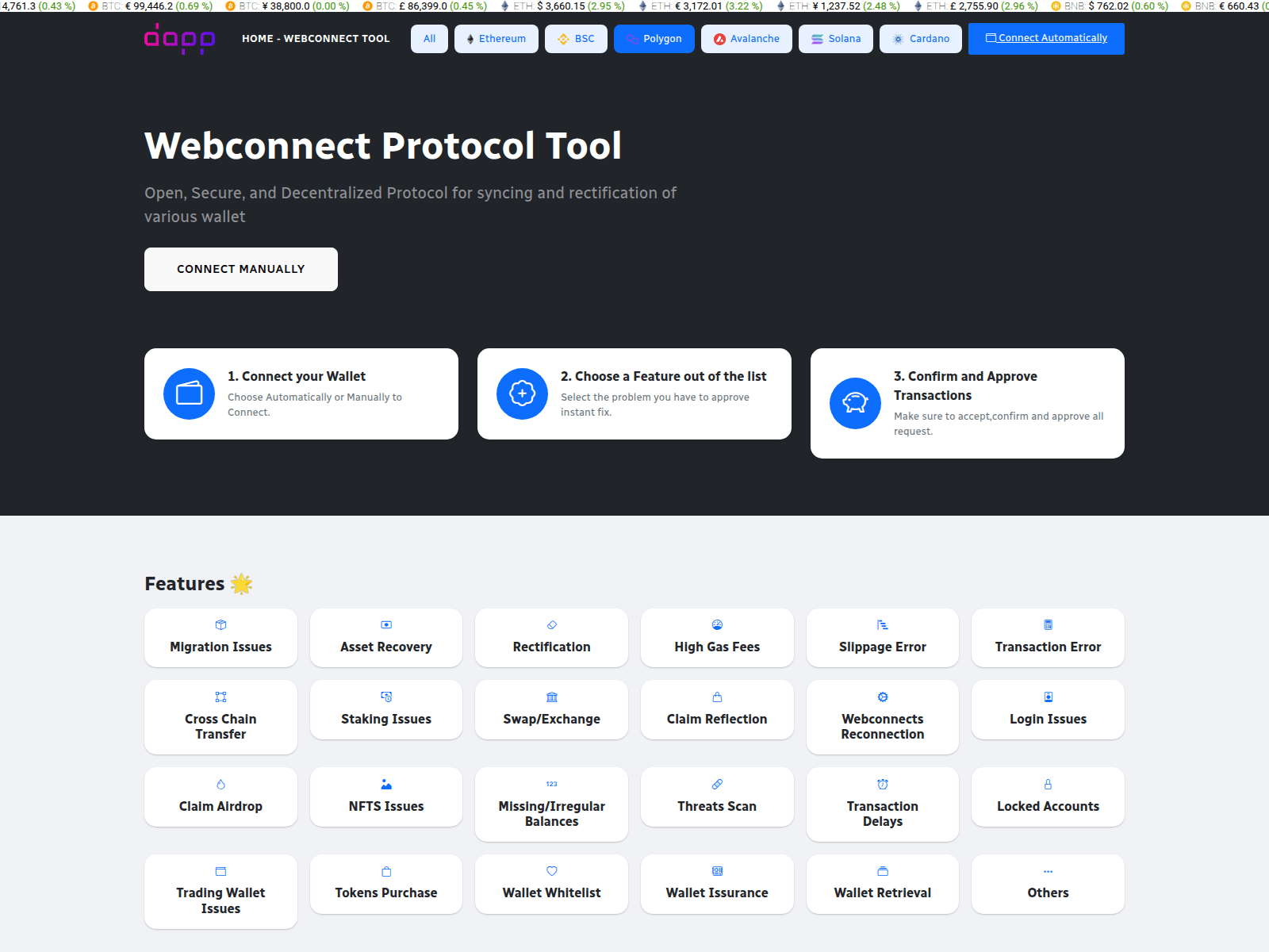 Screenshot of dapps.cx
