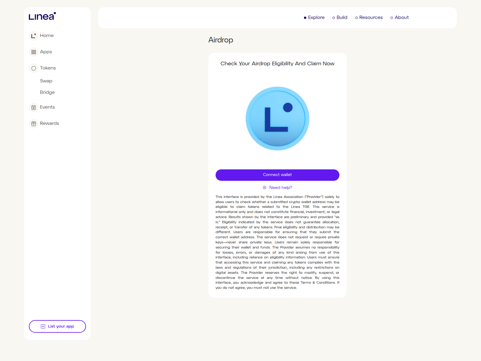 Screenshot of airdroplinea.build
