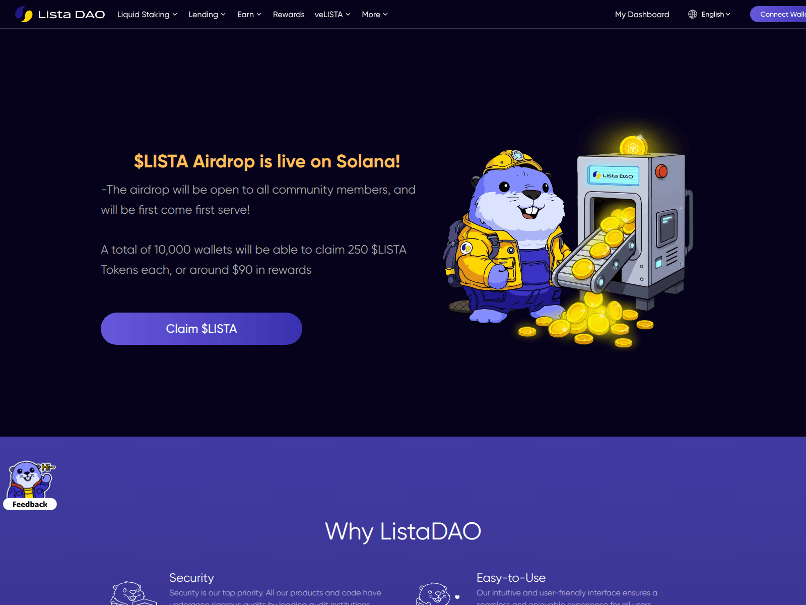 Screenshot of www.listas.claims