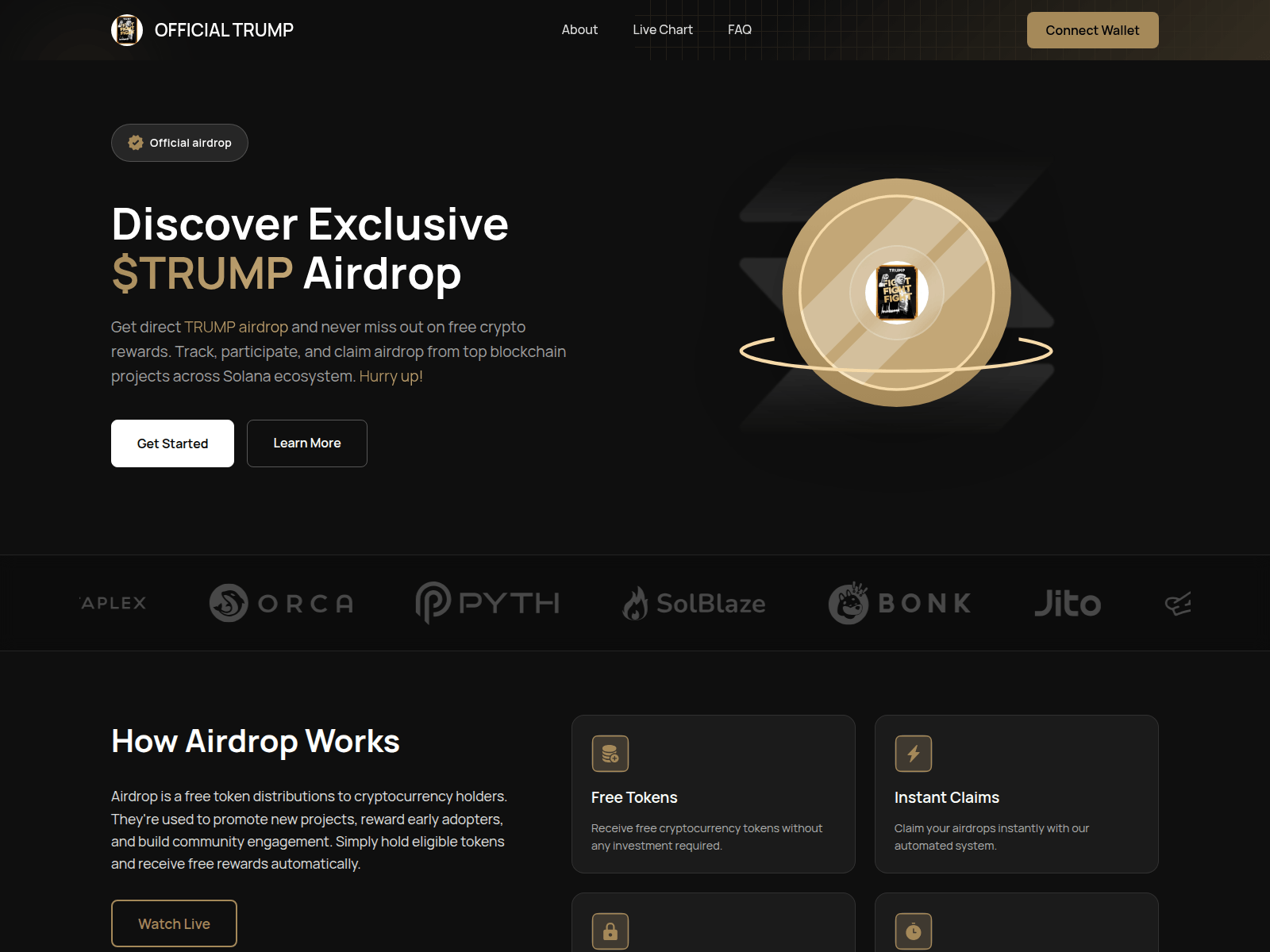 Screenshot of trumpdropcoin.lol