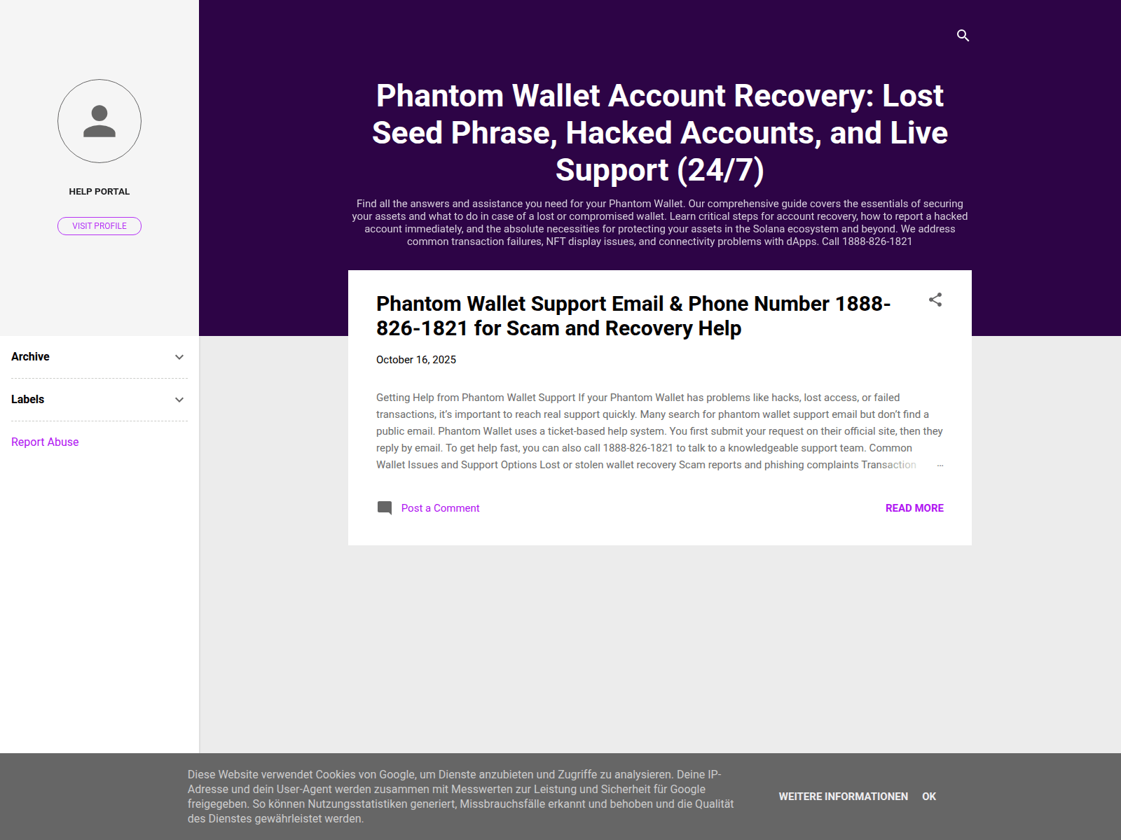 Screenshot of [REDACTED]-wallet-support.[REDACTED]