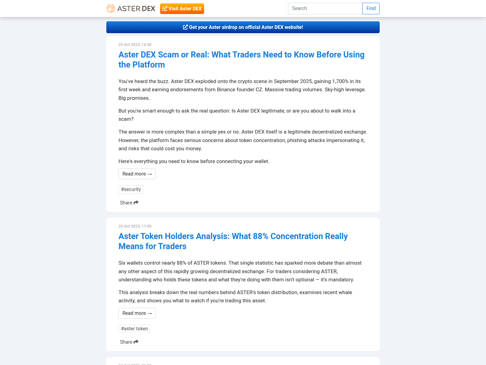 Screenshot of asterdex.guru
