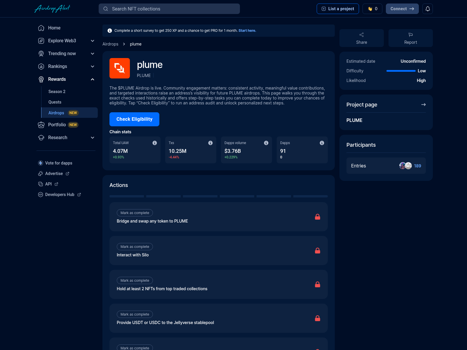 Screenshot of plume.airdropsalert.sbs