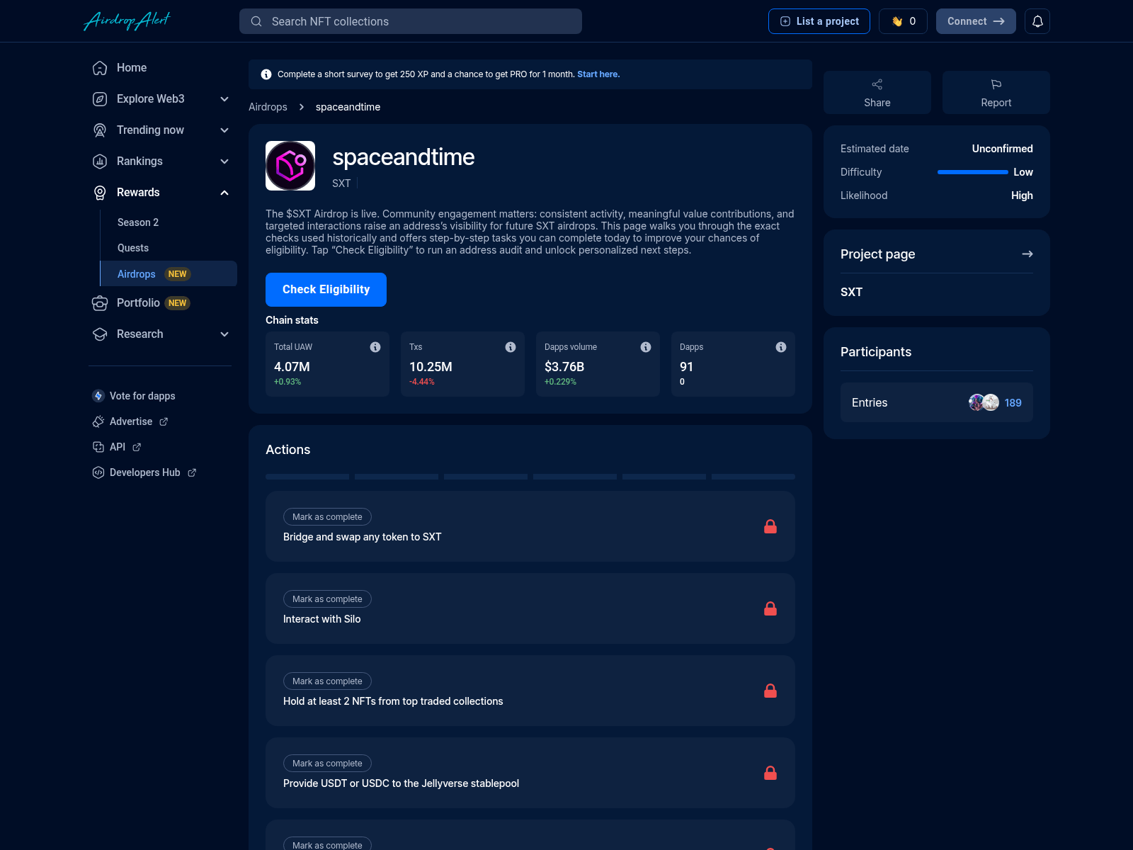 Screenshot of spaceandtime.airdropsalert.sbs