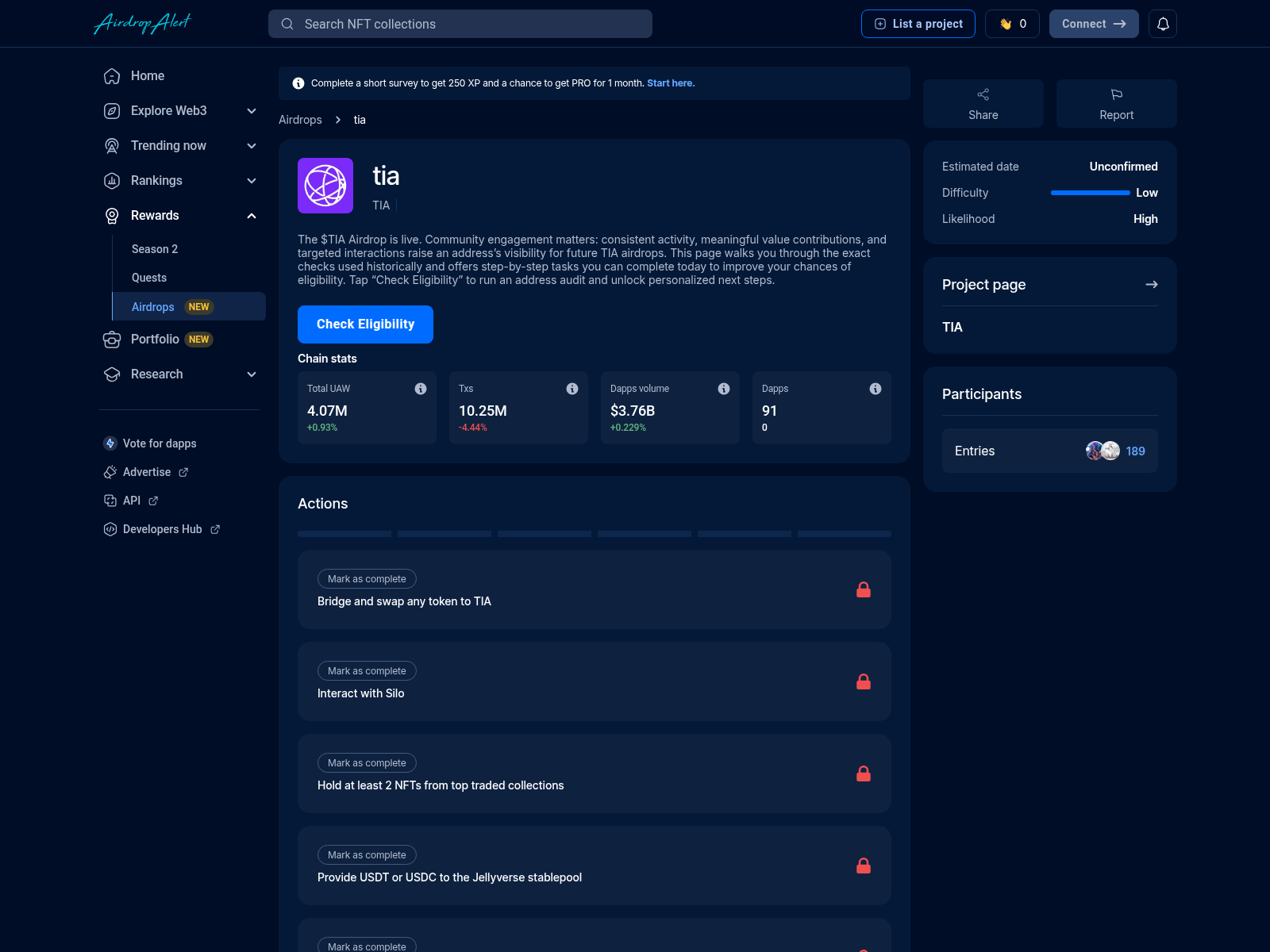 Screenshot of tia.airdropsalert.sbs