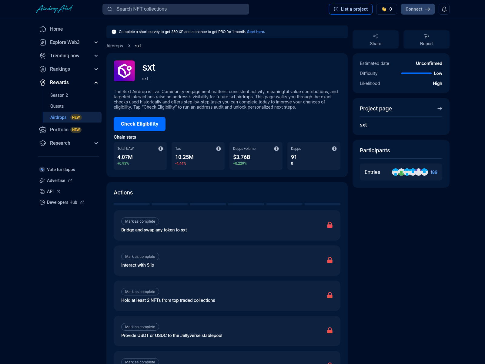 Screenshot of sxt.airdropsalert.sbs