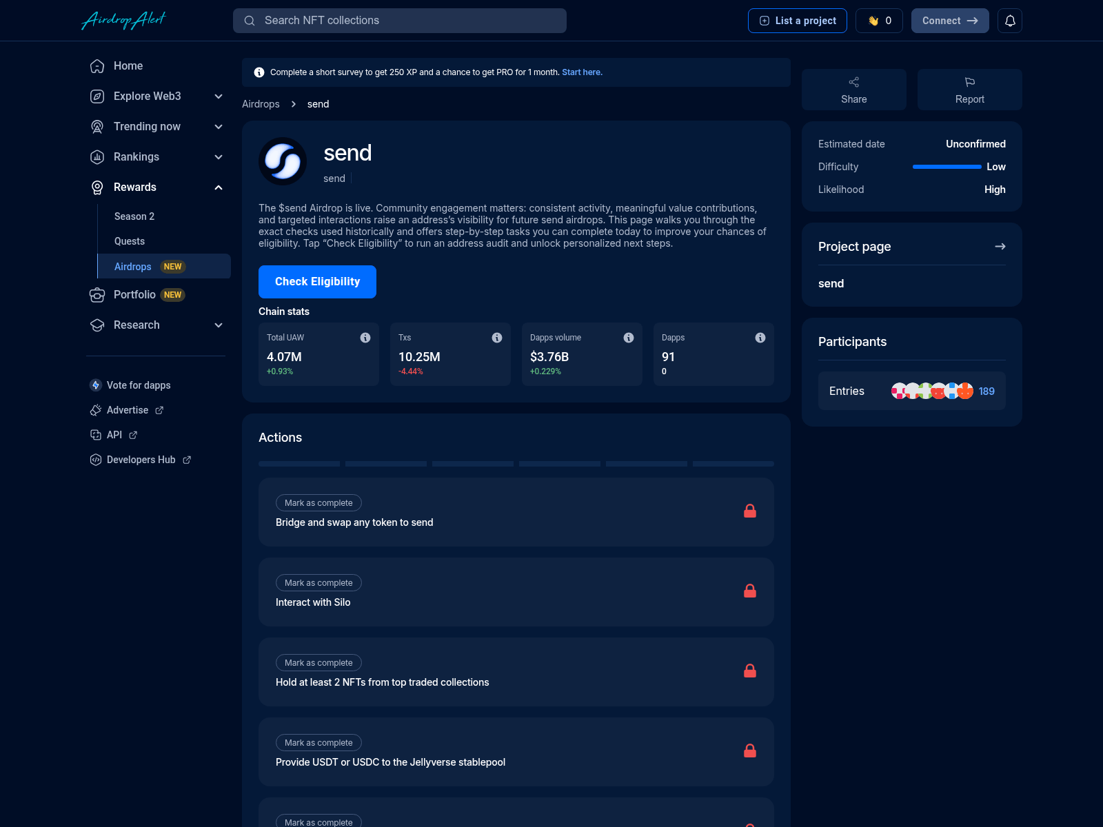 Screenshot of send.airdropsalert.sbs