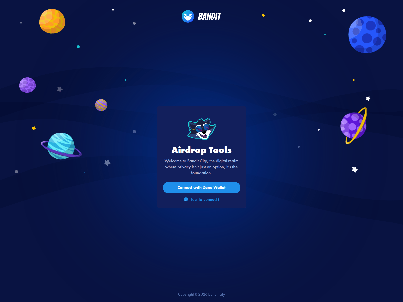 Screenshot of airdrop.bandit.city