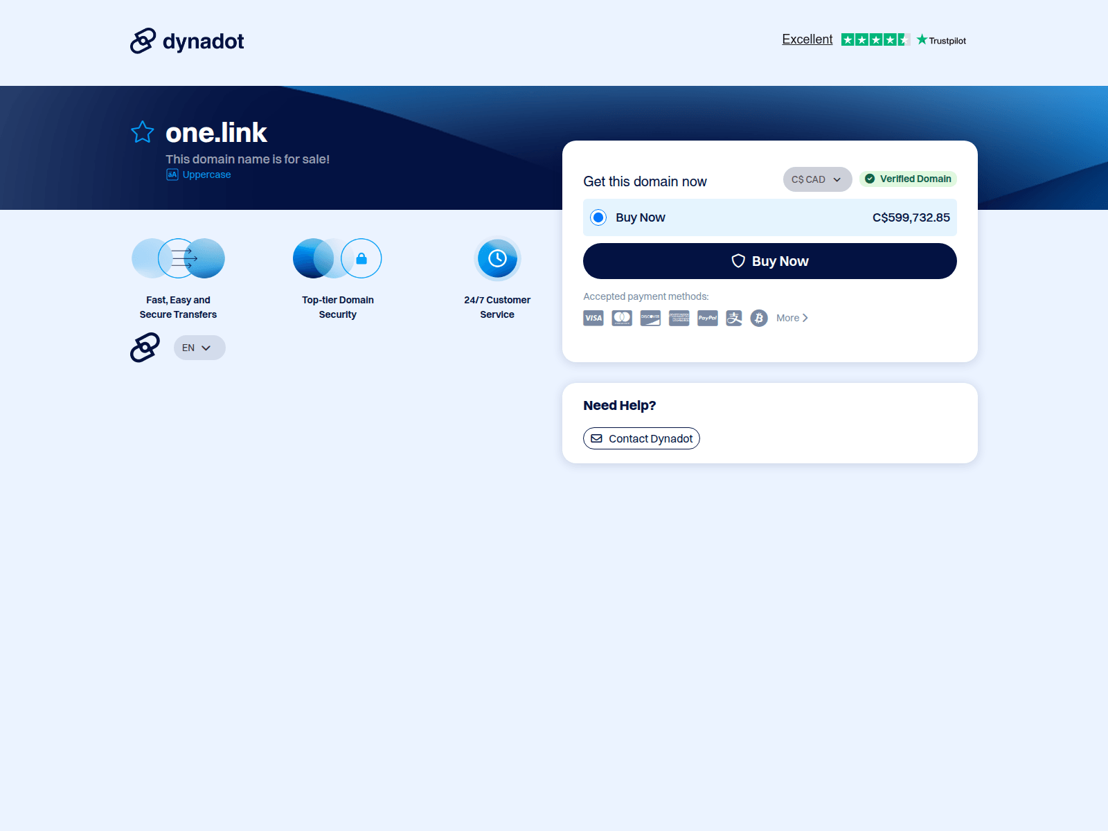 Screenshot of one.link