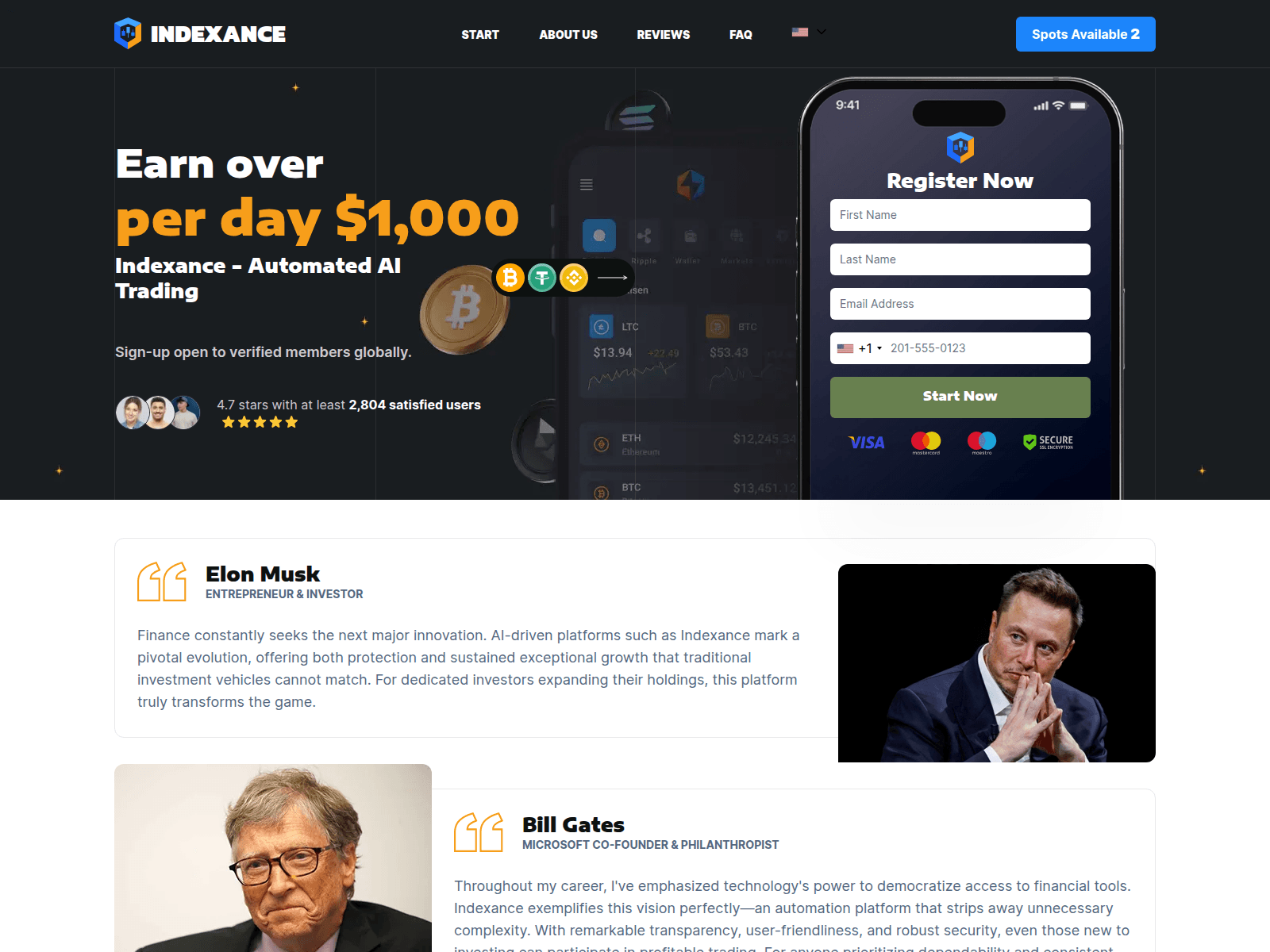 Screenshot of indexance-invest.cfd