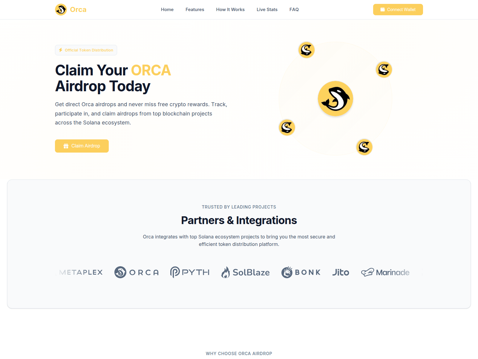 Screenshot of orcacoin.run