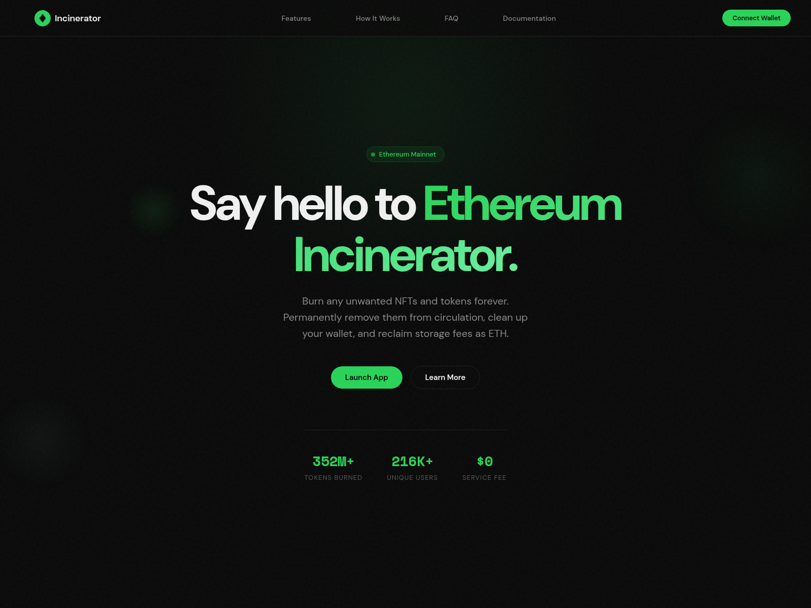Screenshot of ethincnerator.lol