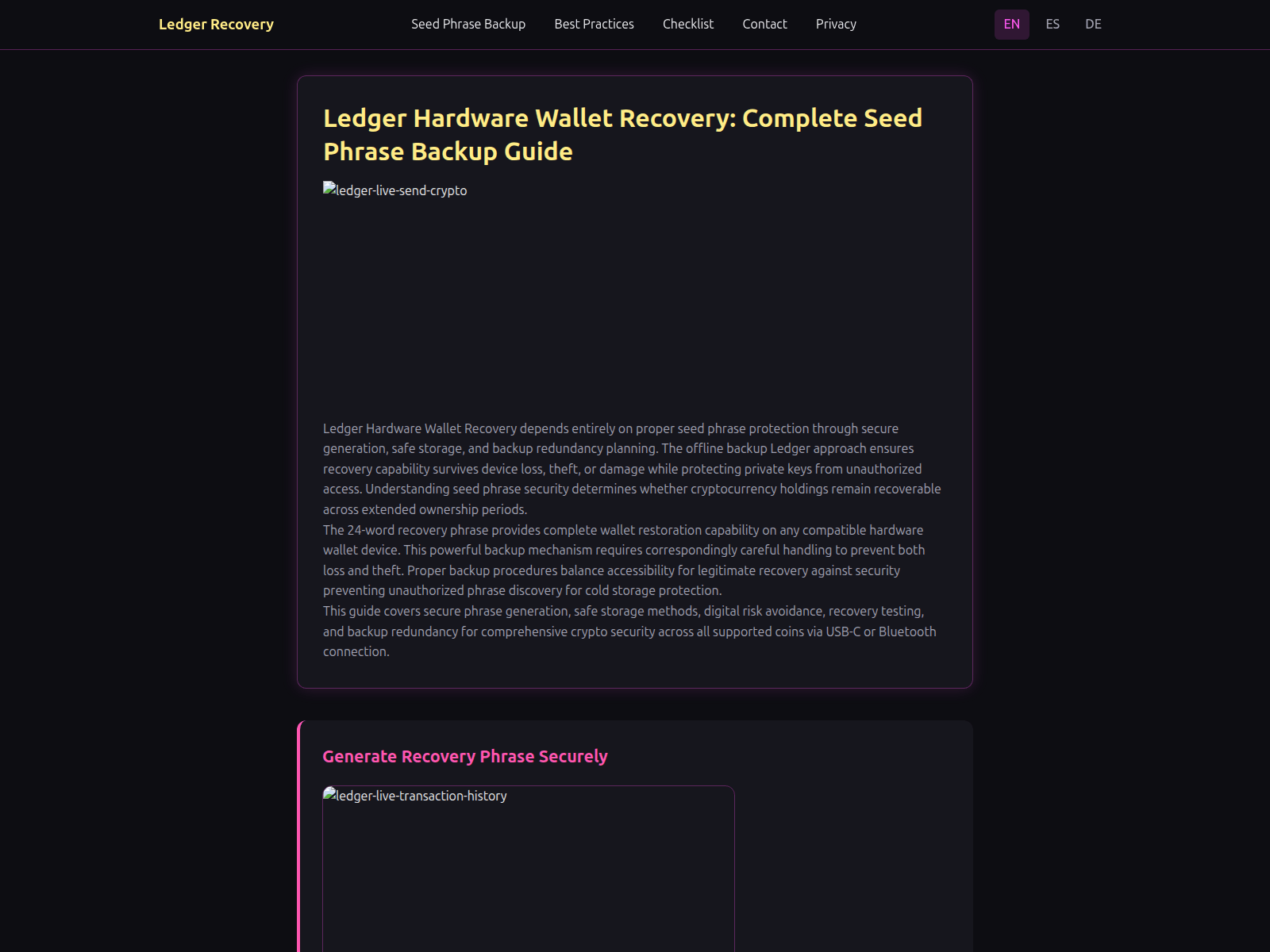 Screenshot of [REDACTED]-hardware-wallet-recovery.com